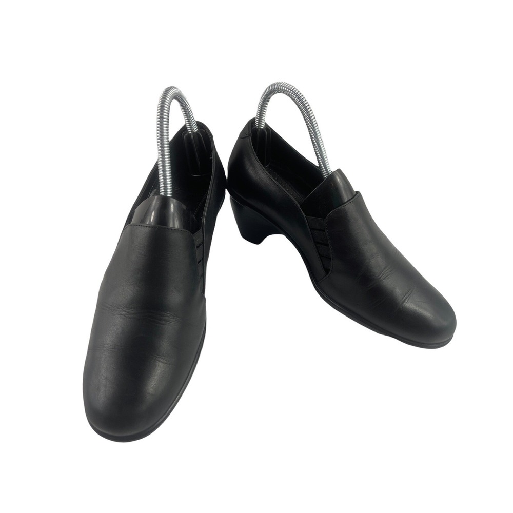 Dansko Raphael Heels Women 7.5 M Shoes Black Leather Casual Comfort Slip On